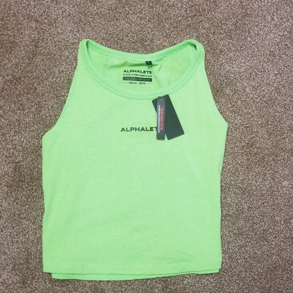 Alphalete lime green tank